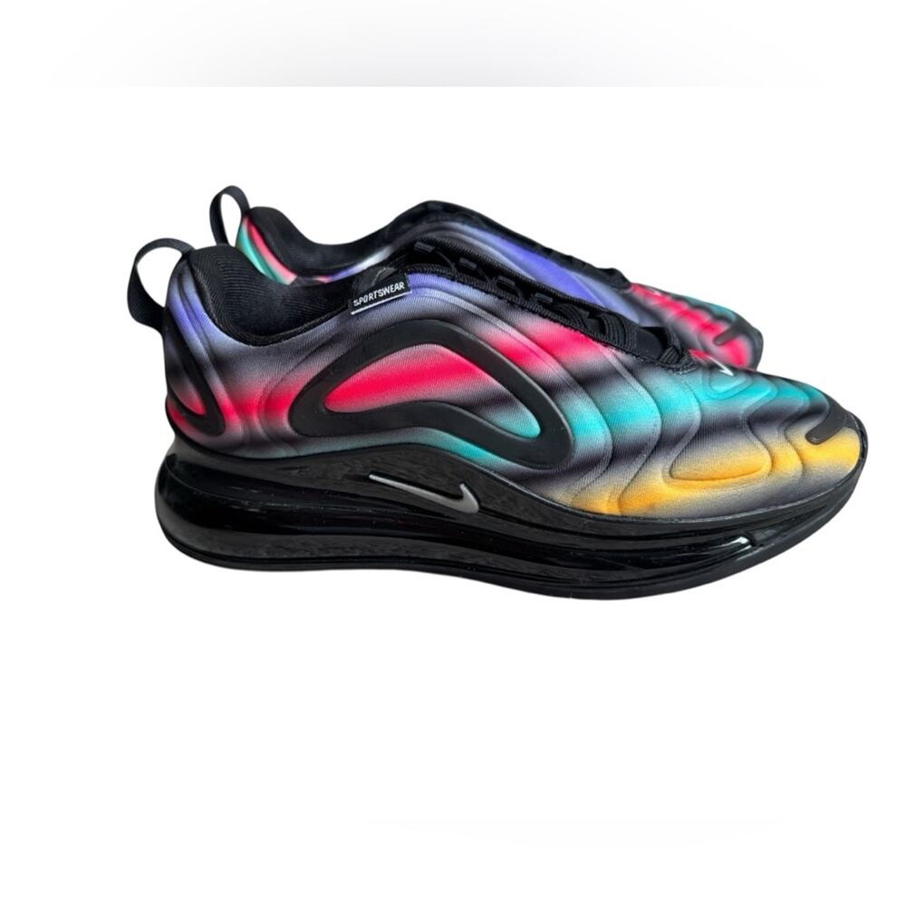 Nike Air Max 720 GS Youth 4 Black Multicolor Rainbow Running Sneakers NWB